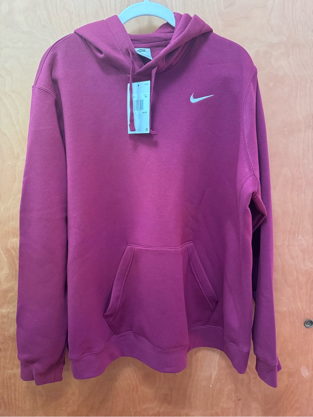 Nike Women’s Maroon Pullover Hoodie with White Swoosh 3XL